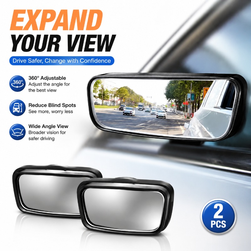 2개입 360도 조절 가능 사각지대 미러, 자동차 보조 - Blind Spot Mirror Wide Angle Convex 2Pcs 리뷰 및 가격