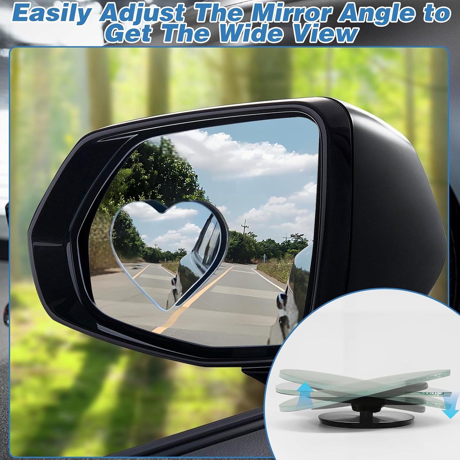 2개 하트 모양 HD 사각지대 거울 광각 볼록형 후방  - Blind Spot Mirror Wide Angle Convex 2Pcs 리뷰 및 가격