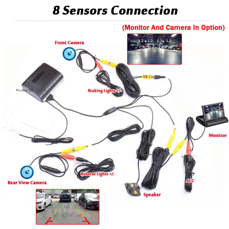 쿠린우 듀얼 코어 자동차 주차 센서 8 레이더 자동차  - Car Parking Sensor 8 Sensor Front Rear 리뷰 및 가격